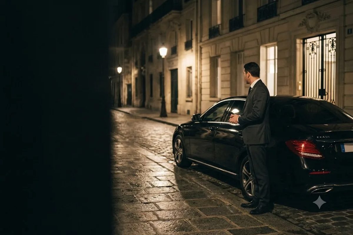 Chauffeur by the Hour, chauffeur waiting in Paris in the evening