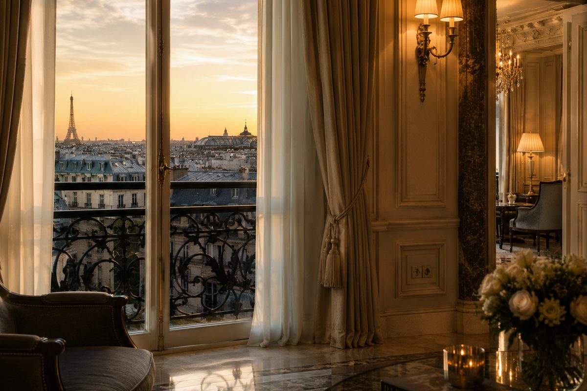 Bespoke Multi-Day, a Paris salon looking out to the Eiffel Tower