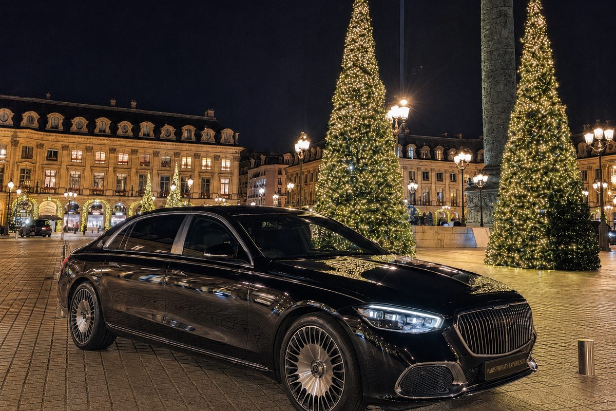 Mercedes-Maybach S-Class, at Place Vendôme in Paris at night