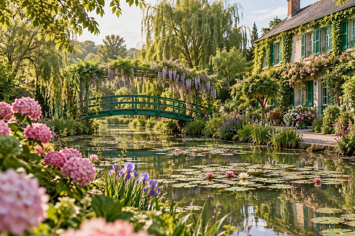 Giverny · Monet’s Gardens, the water-lily pond and Japanese bridge at Monet’s garden in Giverny