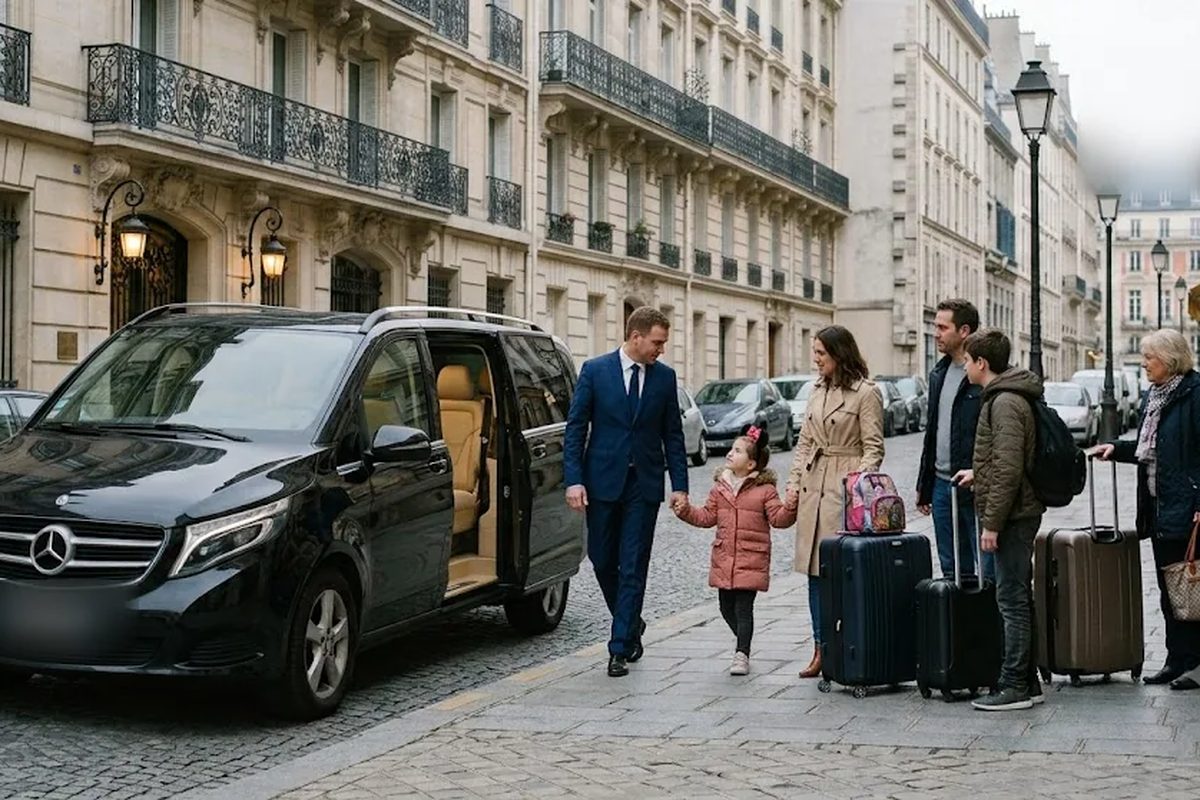 Disneyland Paris Transfer, a family leaving for Disneyland Paris in the morning